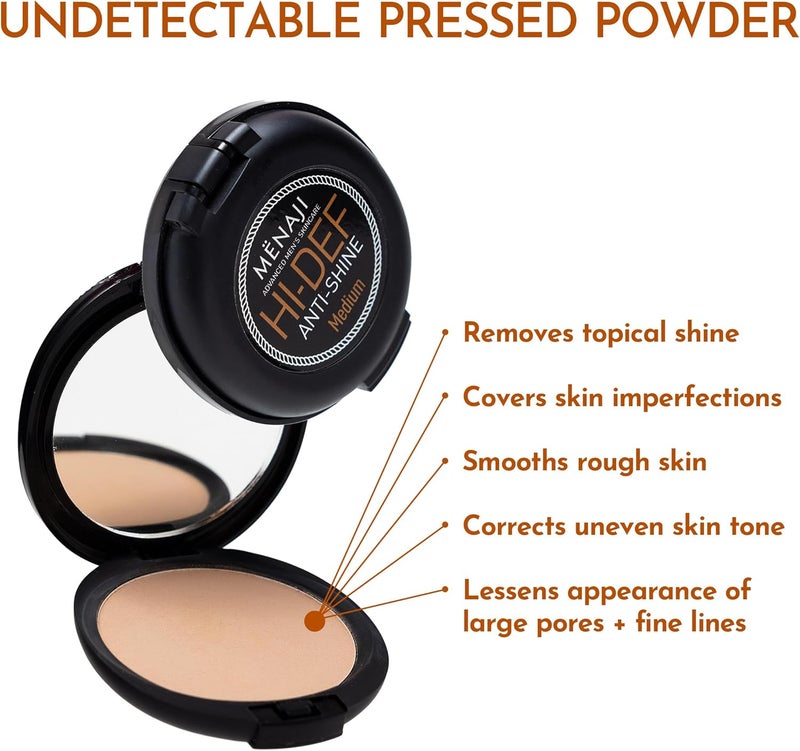 Menaji HDPV Anti-Shine Powder (Dark) - High-Definition Face Powder for Men with Vitamin C & E - Image 5